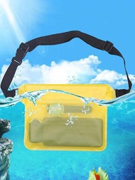 游泳防水透明運動包，帶觸控功能的基礎游泳包，泳客熱帶海岸風情沙灘包，適用於女孩男孩男女游泳度假海灘配件