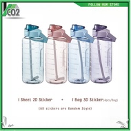 2000ml Reminder water bottle with straw scale big bottle 2Liter gym bottle sport water bottles