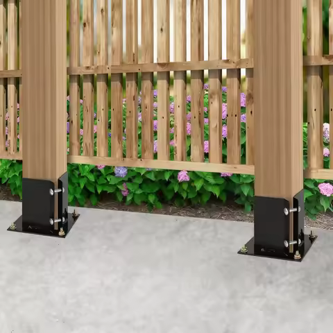 6x6 Post Anchor Square Bracket Bolt Down Base for Wood Posts Strong Steel Ground Anchor for Outdoor 