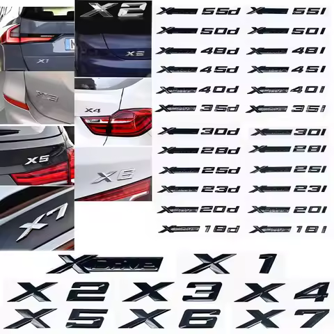 3D Xdrive 20d 30d 35d 40d 50d 20i 25i 30i Car Fender Emblem Trunk Badge Sticker For BMW X1 X3 X4 X5 
