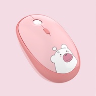 Chuột không dây Bluetooth Wireless hồng - Chuột máy tính Gaming văn phòng click tắt tiếng chống ồn I