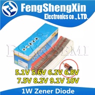 100个 1W Zener diode 5.1V 5.6V 6.2V 6.8V 7.5V 8.2V 9.1V 10V 1N4733A 1N4734A 1N4735A 1N4736A 1N4737A 1