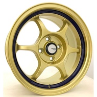 ADVAN RG1 15 inch 7JJ 4X100 ET35 CAR SPORT RIMS CHEAP WHEELS GOLD BLUE LINE H654-7