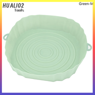 HUALI02 Silicone Air Fryer Basket Liner Reusable Round Paper Pot Tray Heat Resistant Non-Stick Baking Replacement Grill Pan Kitchen Oven
