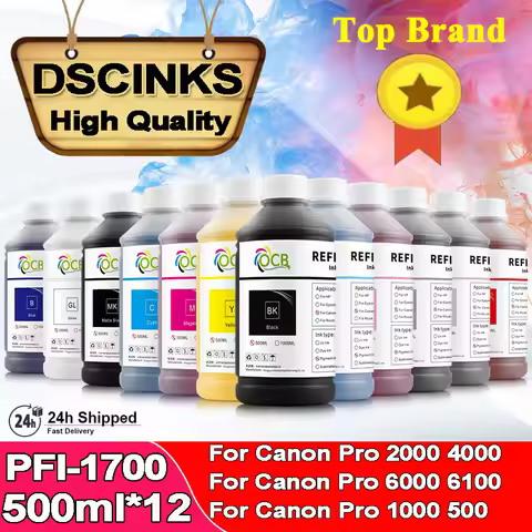 500ml 12Colors 1Set PFI-1700 Pigment Ink for Canon PFI 1700 1000 imagePROGRAF Pro 1000 Pro-500 2000 