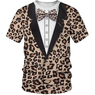 New Leopard Tiger Animal Print Mens T Shirt 3D Print Costume Party Cosplay Funny Tee Unisex Casual S