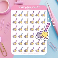 Duster Cleaning Reminder Household Chores Cute Icons Matte Planner Stickers by Appleprints