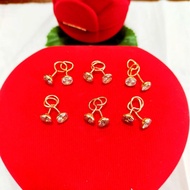 1 gram bean sprout earrings, 925 silver, yellow gold plated