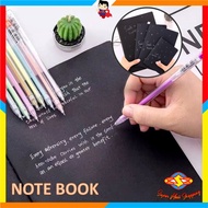 SMS Black Notebook Contents 28 Sheets Black Paper Notebook Size A6 A5 B5 Black Paper Plain Notebook 