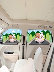 1入嬰兒汽車遮陽板,側窗隔熱防曬,磁吸式軌道窗簾,卡通汽車內部隱私遮陰罩