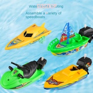 GOGUVO Wind Up Toy, Motorboat Clockwork Bath Toy, Floating Water Ship for Kids, Speed Boat Ship Toy