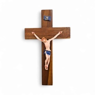 Hanging Cross Teak Wood Corpus Inri