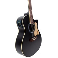 MANDALIKA SEMI ACOUSTIC GUITAR DTS-02 BLACK OPEN PORE