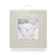 澳洲Purebaby有機棉嬰兒灰色棉毯玩偶禮盒 彌月禮盒