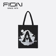 FION Jin Avatar Canvas Shopping Bag Black White