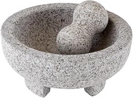 SB Desgin Studio Mortar and Pestle Set Molcajete Spice Grinder, 7.8" Diameter, Granite