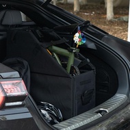[BESTWFM] -For Brompton Car Trunk Bike Storage Box, Waterproof Car Folding Box with Cover#car accessories