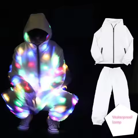 Halloween Rave Jacket Led Light Waterproof Clothes Cool Night Run Props Adult Kids Dance Performance