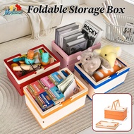 【SG】Foldable Storage Box Stackable Storage Basket With Lid & Handle Storage Cabinet 27L