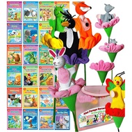 SET BONEKA PERAGA BERCERITA & SIRI CERITA HAIWAN TERUNGGUL ( SET 24 BUKU + 6 BONEKA)