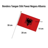 Albania National Parade Stick Hand Flag