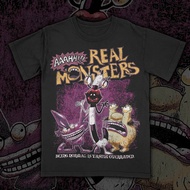 AHH! Real Monsters Printed T-Shirt, Summer Pure Cotton Comfort Loose Round Neck Top