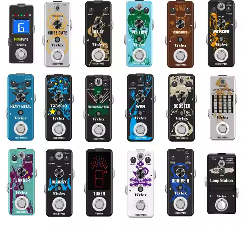 Guitar Pedals Effects Tuner Overdrive Delay Reverb Distortion Fuzz Noise Gate Flanger Metal Dist Blu