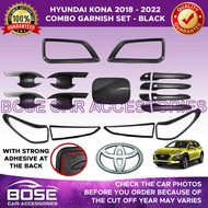 Hyundai Kona Garnish Cover Set Black Chrome 2018 - 2022 / Hyundai Kona Accessories Parts Combo Set