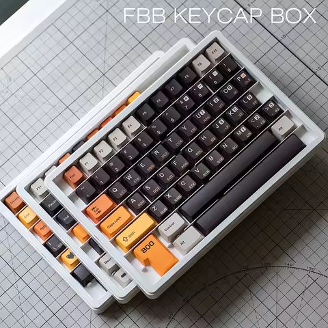 FBB Transparent Keycap Storage Box Dustproof Mechanical Key Cap Box Keycaps Display Tray Desktop Org