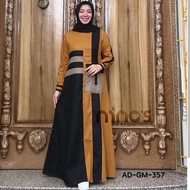 Gamis Dress Mix Motif Tartan Kotak Kotak Syar i Baju Muslim Fashion