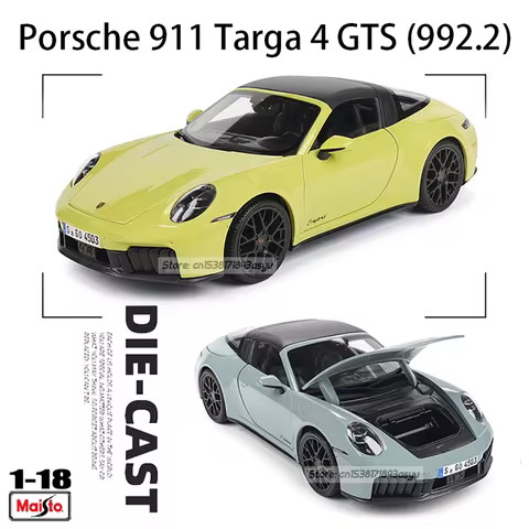 Maisto 1:18 Porsche 911 Tarqa 4 GTS (992.2) Coupe car Alloy Model Classic Car Decoration Collection 