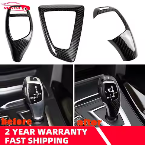 For BMW Carbon Fiber Texture Car Gear Shift Panel Frame Gear Knob Cover Head Trim for BMW F30 F10 F1