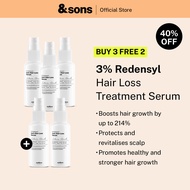 [12.12 Exclusive] Buy 3, Free 2 andSons 3% Redensyl Hair Growth & Hair Loss Serum for Men (3x60ml)