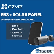 EZVIZ EB3 + SOLAR PANEL 3MP CCTV OUTDOOR BATTERY 5200MAH WIFI CAMERA