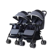 New twin baby stroller detachable baby stroller high carbon steel twin stroller one-click retractable stroller that can sit and lie down