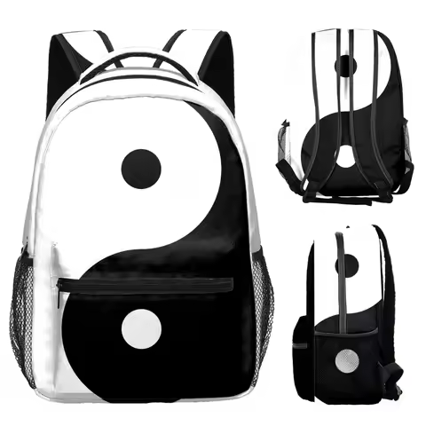 Popular Kpop Youthful School Bags Unisex Yin Yang Tai Chi Travel Bags 3D Print Oxford Waterproof Not