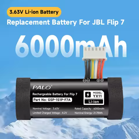 PALO 6000mAh Replacement Battery for JBL Flip 7 Kaleidoscope 7 Wireless Bluetooth Speaker GSP 1S1P-F