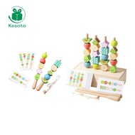[Kesoto] Beads Sequencing Toy Hand Eye Coordination Wooden Holiday Gift Sequence Game Style A