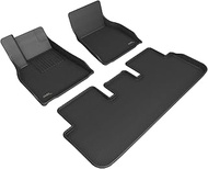 3D MAXpider Kagu Custom Fit Floor Liners (Black) for 2021-2022 Tesla Model S Refresh - Complete Set