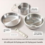 CAROTE | Removable Handle Stainless Steel Pan Kitchen Cookware Set