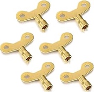 6 Pieces Radiator Keys Solid Brass Radiator Bleed Key Venting Air Valve Key Clock Type Plumbers Valve Key for Lock and Open Faucet