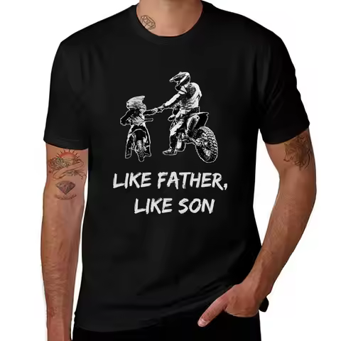 shirts Motocross Father Like cotton shirt for T-Shirt man Son casual Dirt Bike Like man pack t t