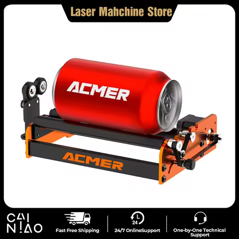 ACMER M2 Rotary Module 4-138mm Diameter Working Range Laser Y-Axis Rotary Roller Surface Engraving f