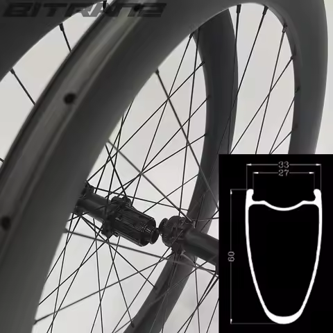 700c 33mm/27mm Width Road Disk Gravel Bike Wheelset 40/45/50/55/60mm Hook Hookless Tubeless Bicycle 
