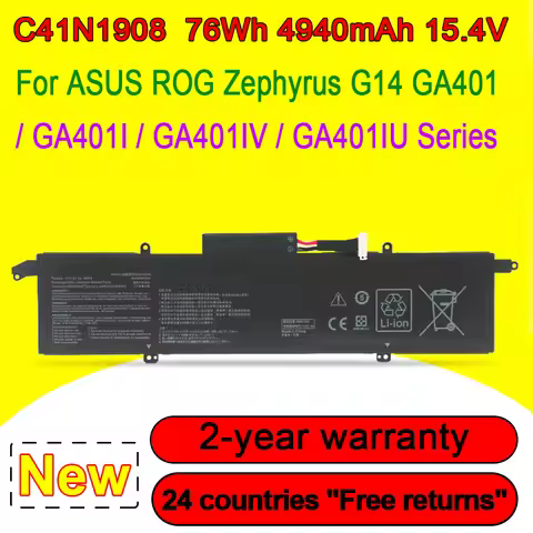 C41N1908 Laptop Battery For ASUS ROG Zephyrus G14 GA401 GA401I GA401II GA401IV GA401IU GA401IH GA401