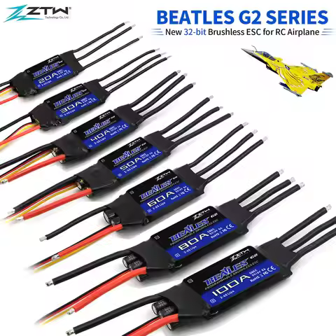 ZTW Beatles G2 ESC 20A/30A/40A/50A/60A/80A/100A SBEC 5V/6V 8A 2-6S Brushless Speed Control for RC Ai
