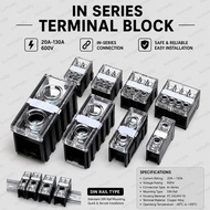 IN Din Rail Terminal Block With Cover IN411SBC IN60 IN100BKC 20A 30A 50A 60A 90A 130A