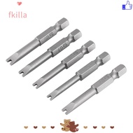 FKILLA 5 PCS U Type Drill Bits, S2 Alloy Steel , 50mm Length U Shape Screwdriver Bits, Magnetic 1/4 