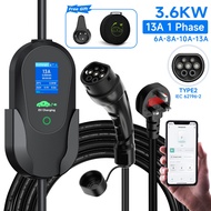 AFYEEV 3.6kW EV Charger Cable Type2 IEC62196-2 to 3 Pin Plug 10M, 13A EV Charger Electric Car Charge