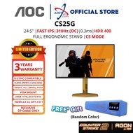 AOC CS25G GAMING MONITOR ( 24.5" FAST IPS FHD / 0.3MS / 310HZ / ADAPTIVE-SYNC / HD MI + DP )